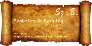 Szabolcsik Bettina névjegykártya